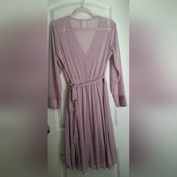Alexa b nites dress womens sz 10 maxi shimmery lavender dress long sleeve formal - Picture 2 of 9